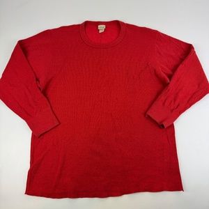 VTG LL Bean Mens Size XL Double Layer Wool Cotton Crewneck Pullover Shirt 277213